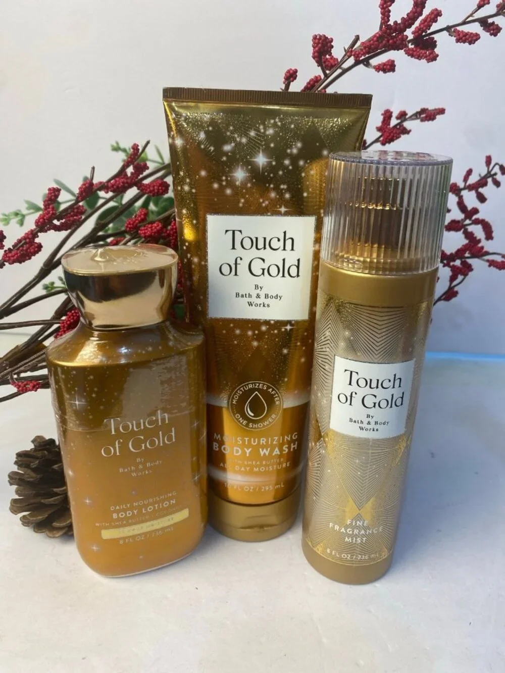 “Touch of Gold” BBW New 3 -Pc Body Care Set
